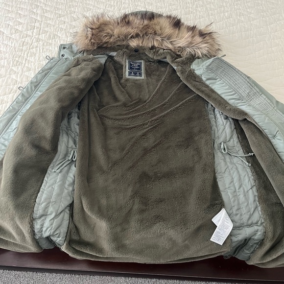 🔥ABERCROMBIE AND FITCH Green Parka Size Small - Picture 5 of 13